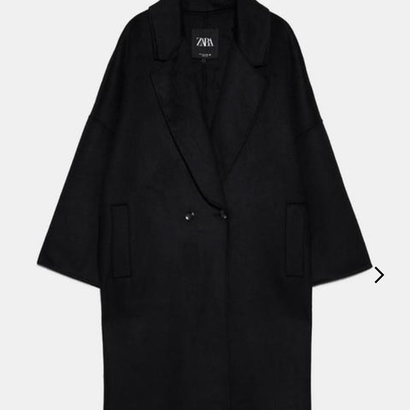 Zara Black Oversized Wool Coat. NWT. Size M-Large. - Picture 7 of 8